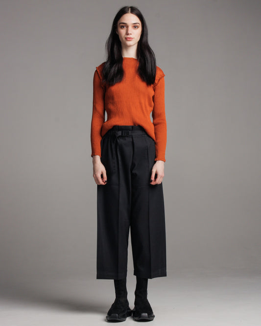 Brick Sheer Crepe Longsleeve Top