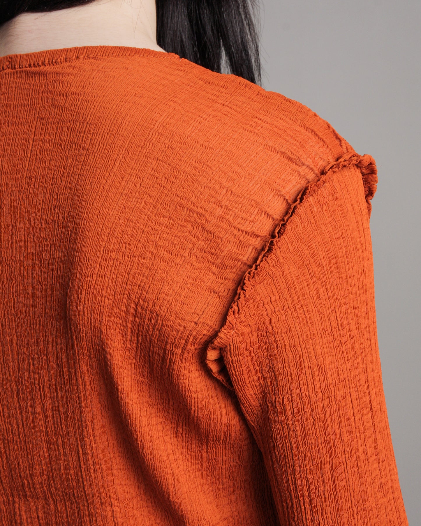 Brick Sheer Crepe Longsleeve Top