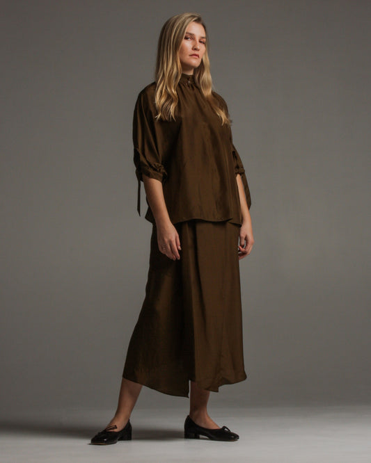Sonam Tobacco Silk Skirt