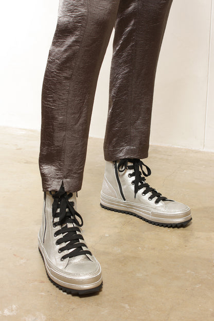 Silver Combat Sneaker