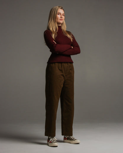 Kyra Bordeaux Ribbed Turtleneck