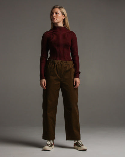 Kyra Bordeaux Ribbed Turtleneck