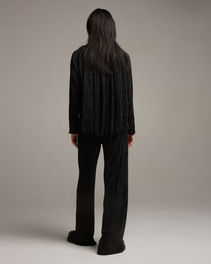 Folded Black Relaxed Trouser