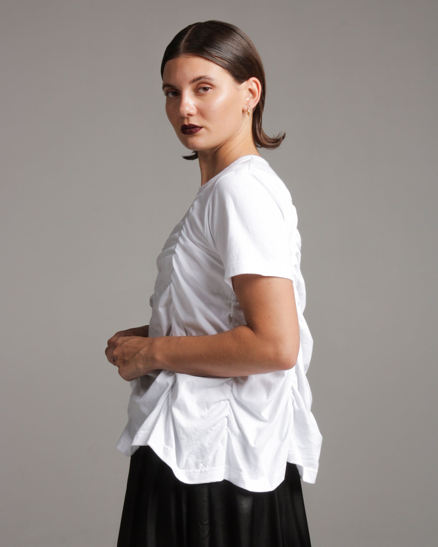 Ruched Cotton T Shirt