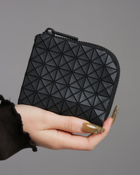 Matte Black Clam Wallet