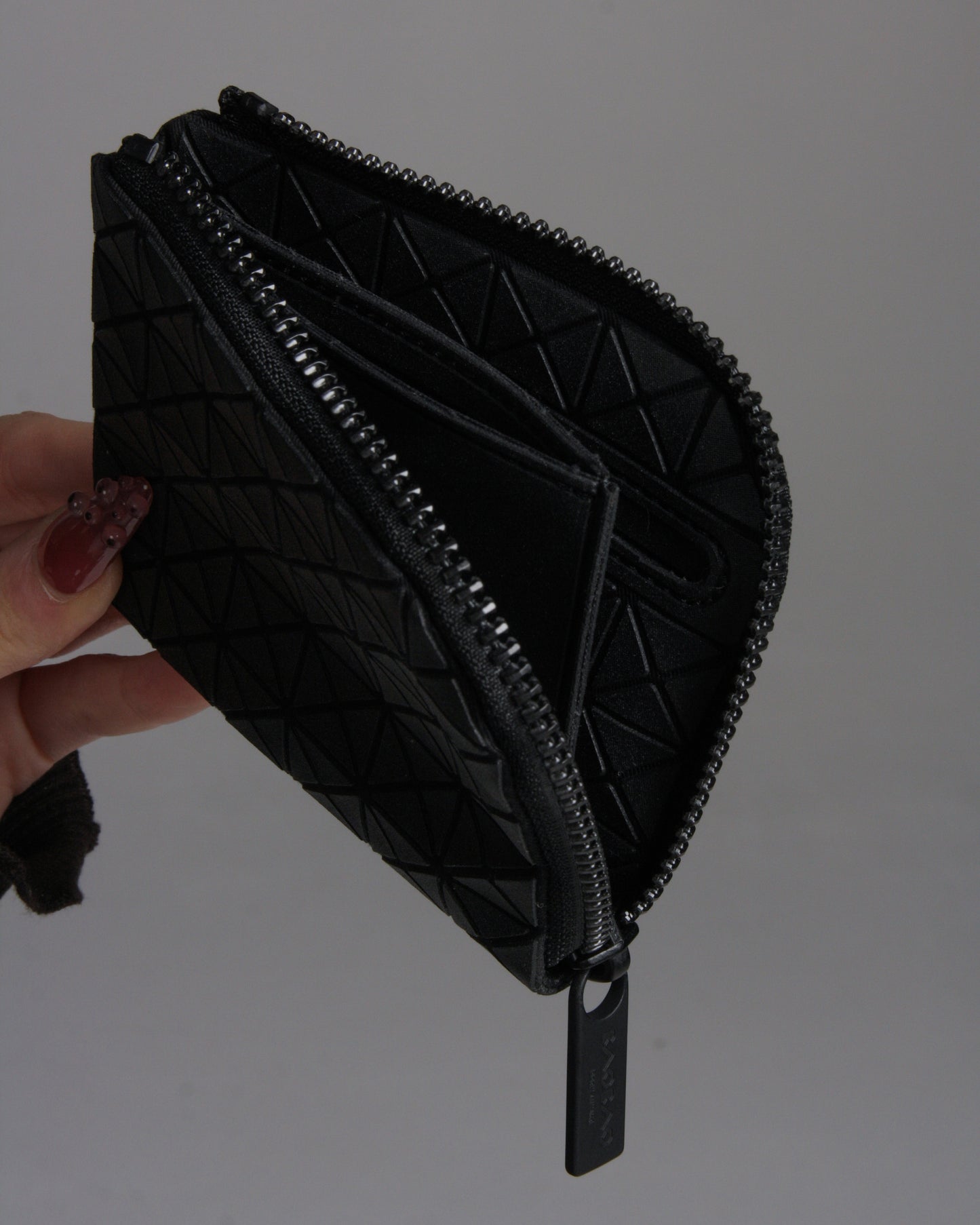 Matte Black Clam Wallet
