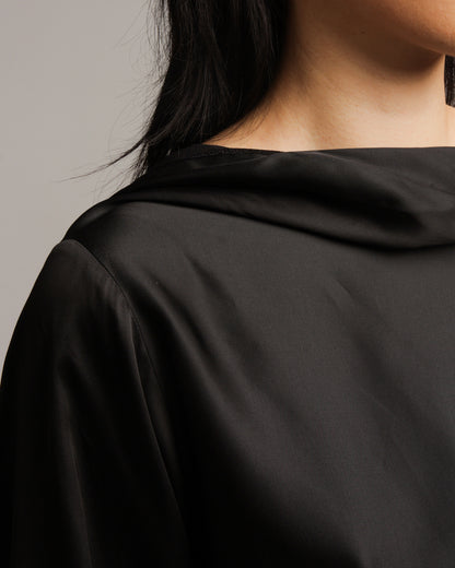 Reversed Draped Longsleeve Blouse