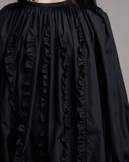 Ruched Long Sleeve Cotton Blouse