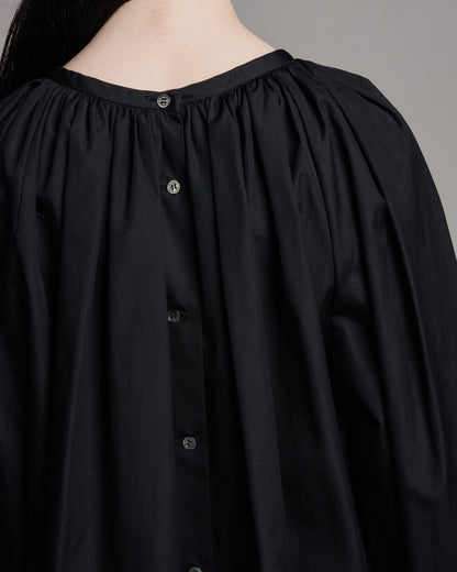 Ruched Long Sleeve Cotton Blouse