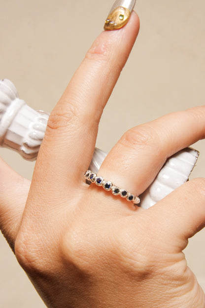 Silver Creature Ring with Blue Sapphire