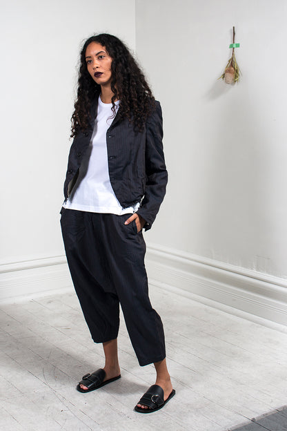 Pinstripe Cropped Jacket