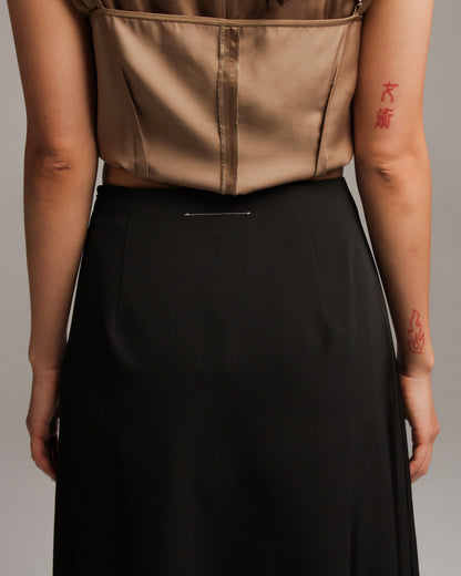 Two Toned Panelled Mid Skirt