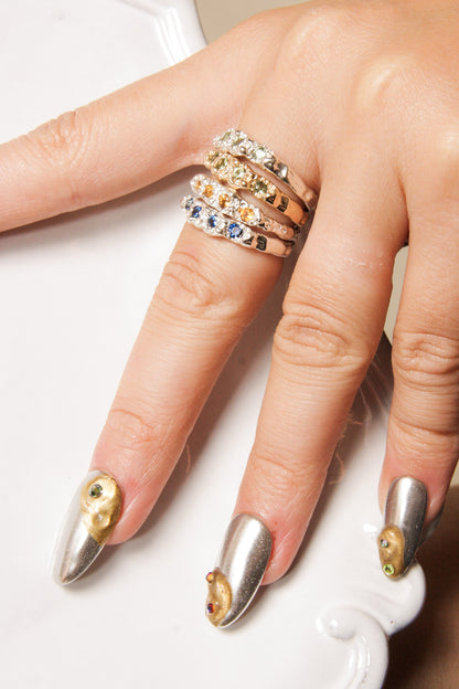 Silver Cirus Ring with Blue Sapphire
