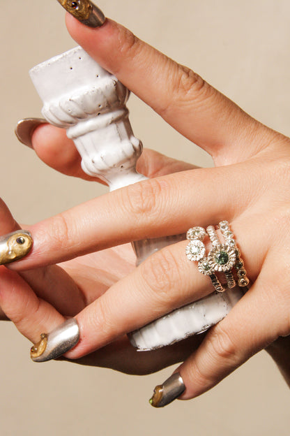 Silver Teeth Ring with Sapphire