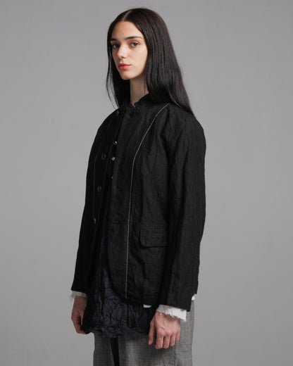 Black Classic Linen Jacket