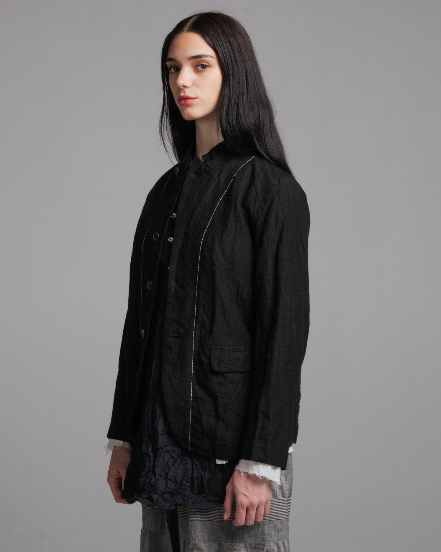 Black Classic Linen Jacket