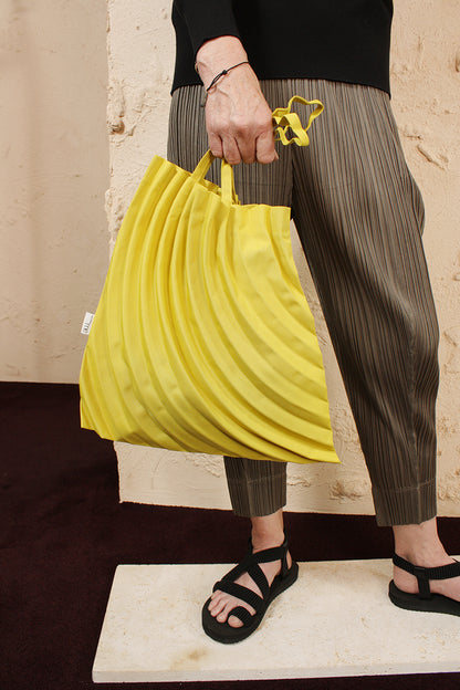Crescent Pleats Bag Yellow
