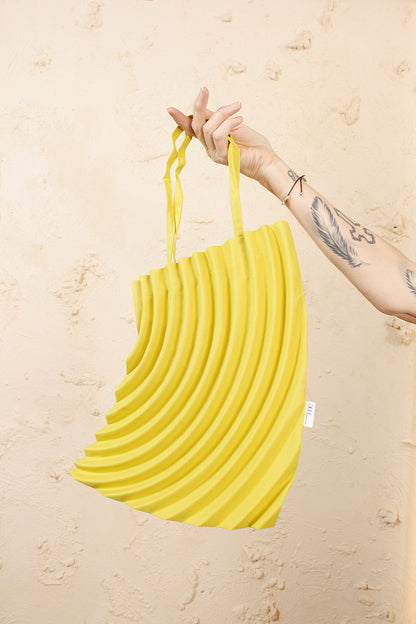 Crescent Pleats Bag Yellow