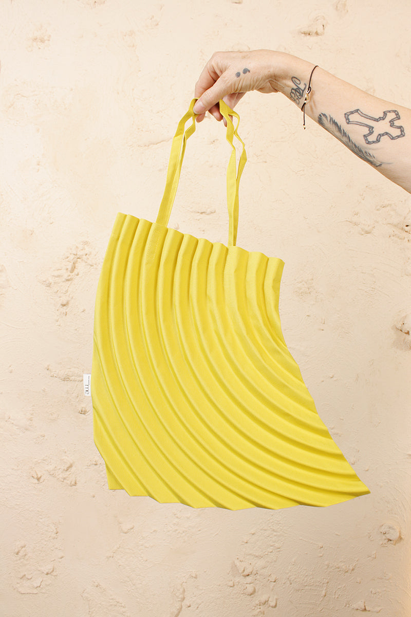 Crescent Pleats Bag Yellow