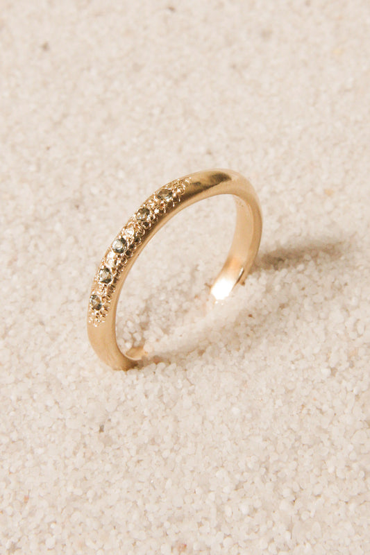 Gold Andes Ring with Green Sapphire