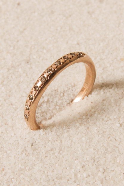 Rose Gold Atlas Ring with Champagne Diamond