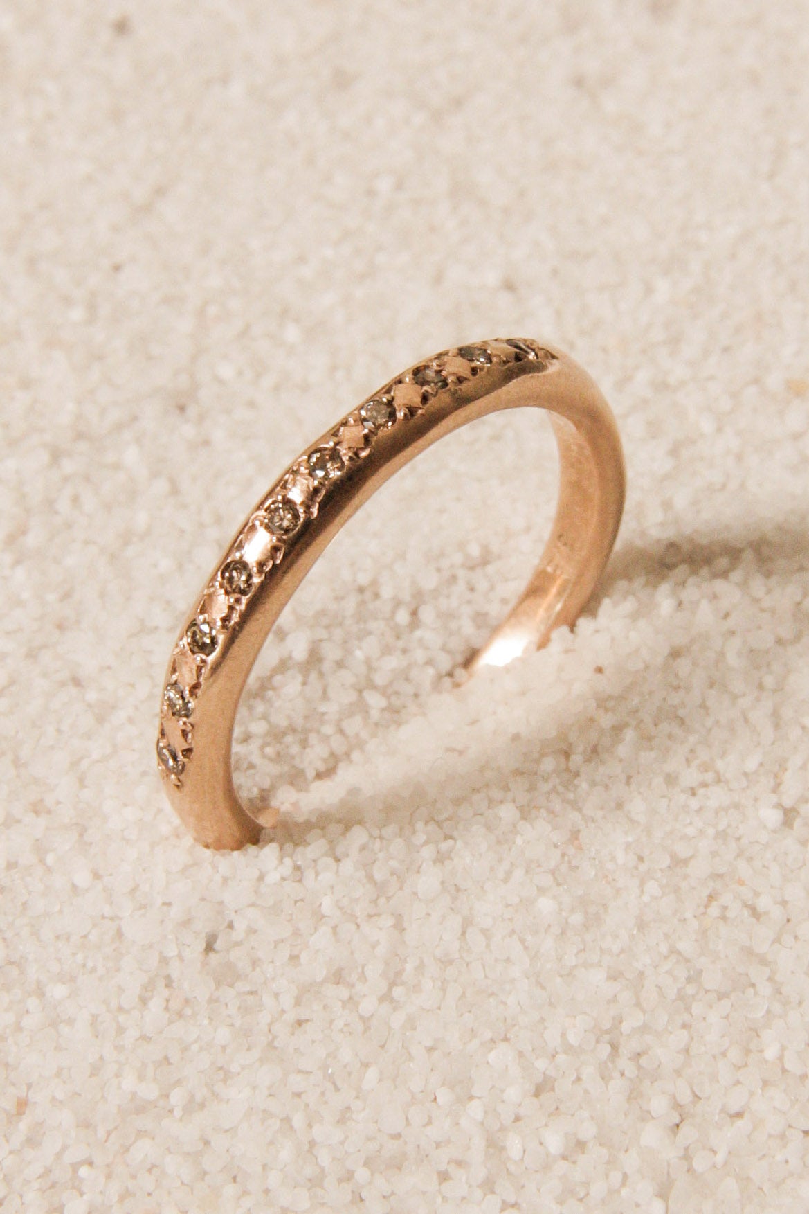 Rose Gold Atlas Ring with Champagne Diamond