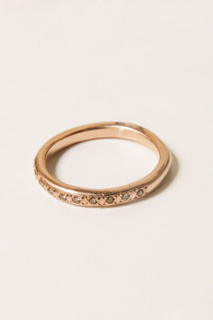 Rose Gold Atlas Ring with Champagne Diamond
