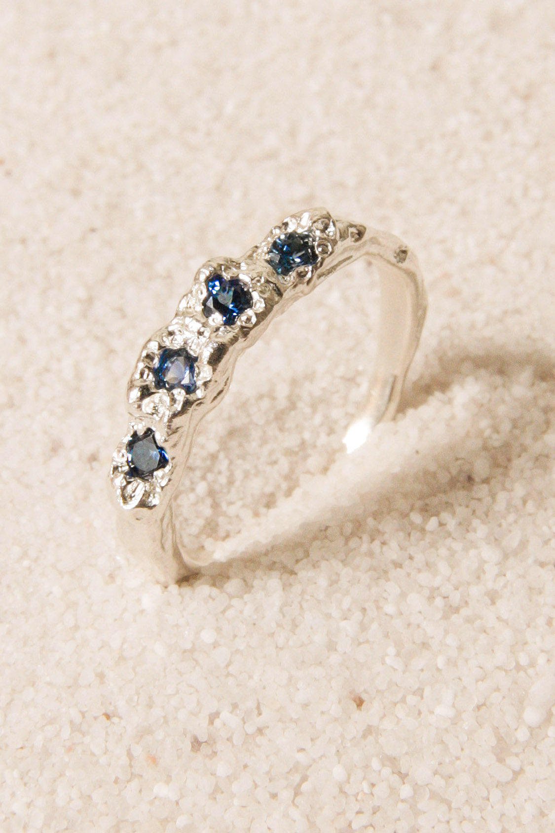 Silver Cirus Ring with Blue Sapphire
