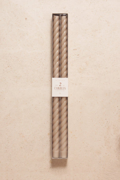 Fancy Taper Candle 18 Inch Parchment
