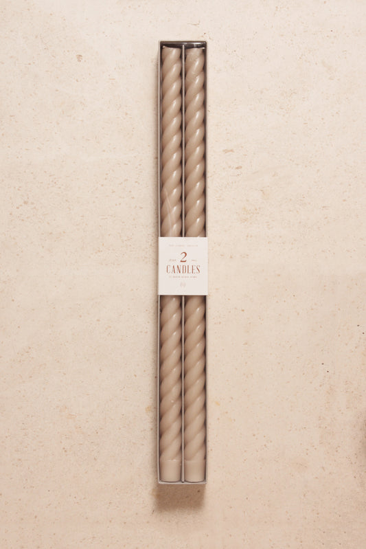 Fancy Taper Candle 18 Inch Parchment