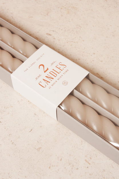 Fancy Taper Candle 18 Inch Parchment