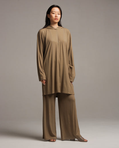 Taupe Hooded Lounge Dress