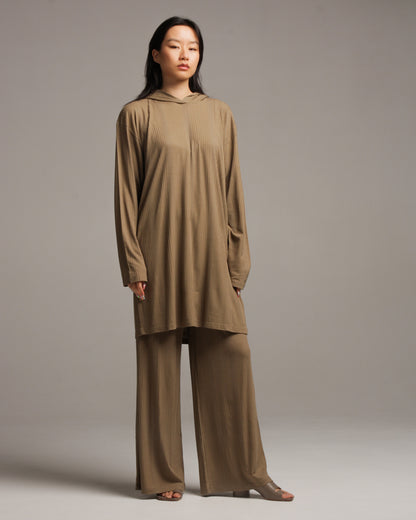 Taupe Lounge Textured Pant
