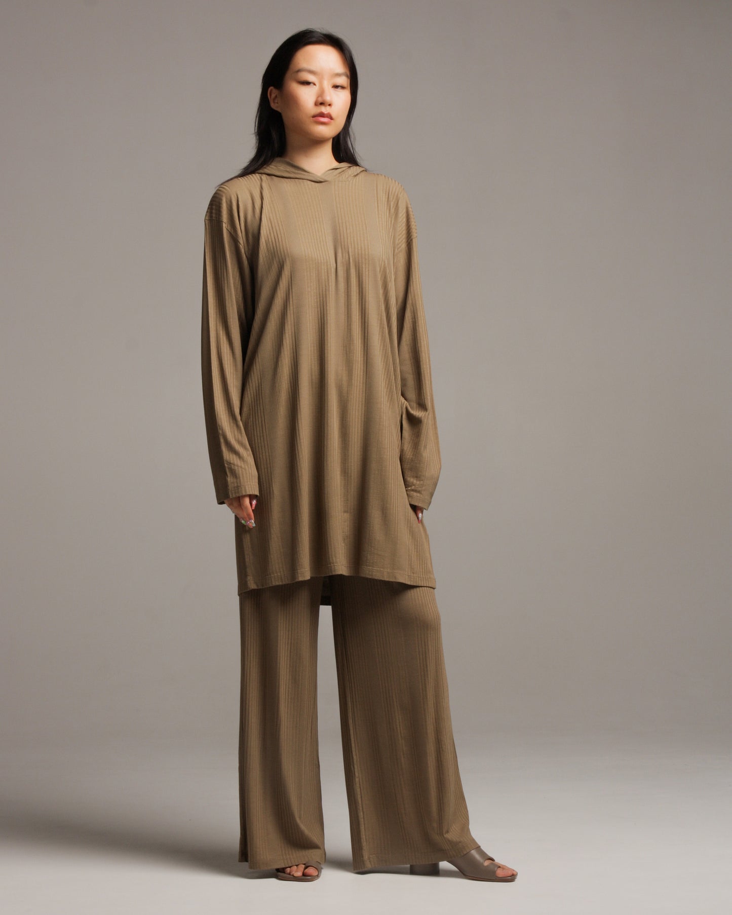 Taupe Lounge Textured Pant