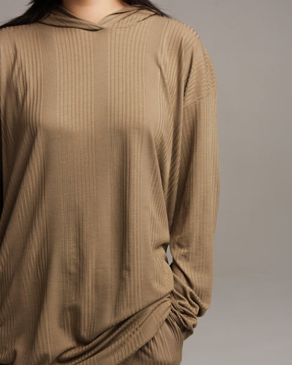 Taupe Hooded Lounge Dress