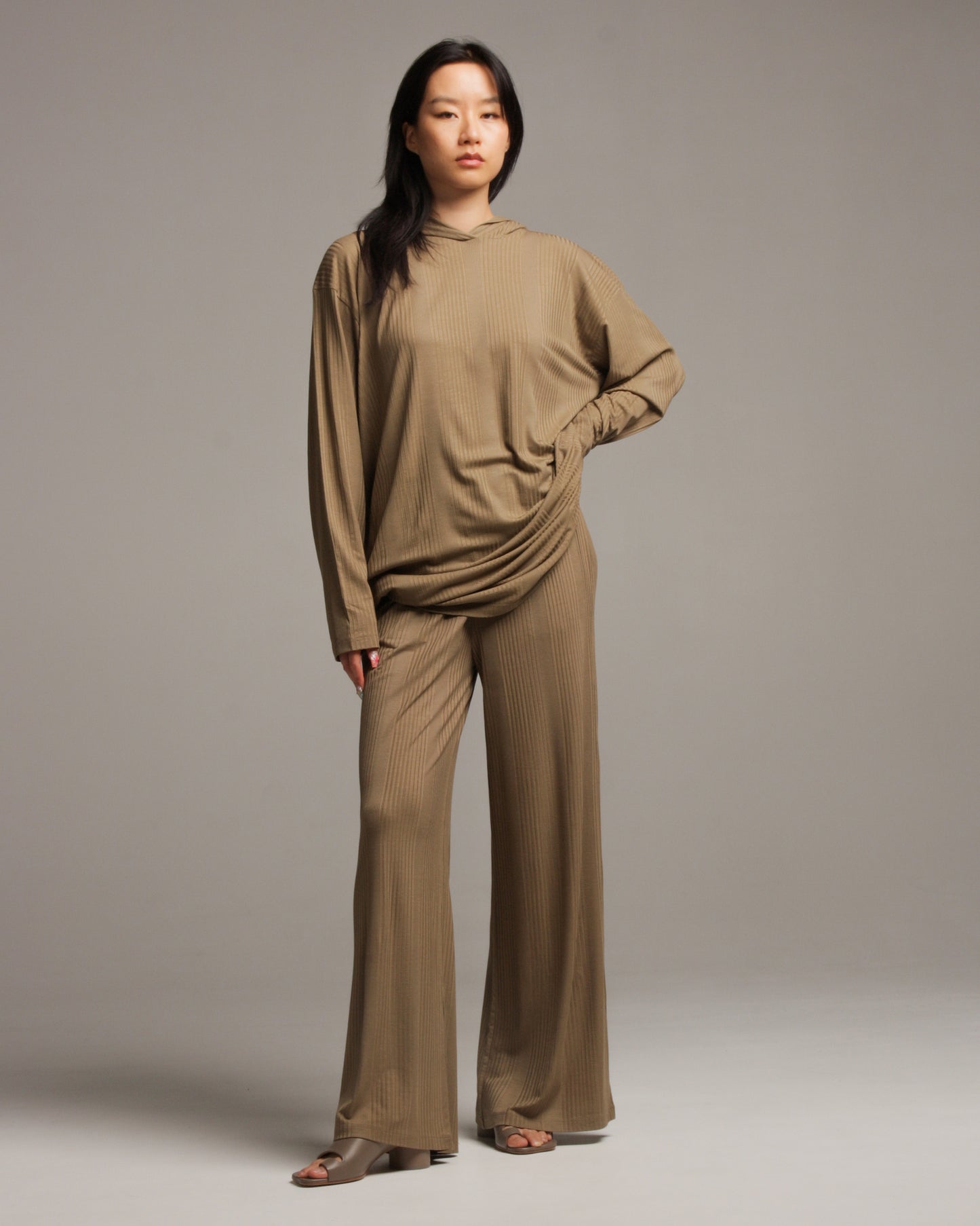Taupe Lounge Textured Pant