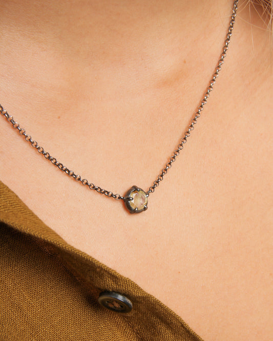 Belquis Golden Rutilated Quartz Necklace