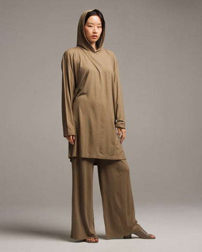 Taupe Hooded Lounge Dress