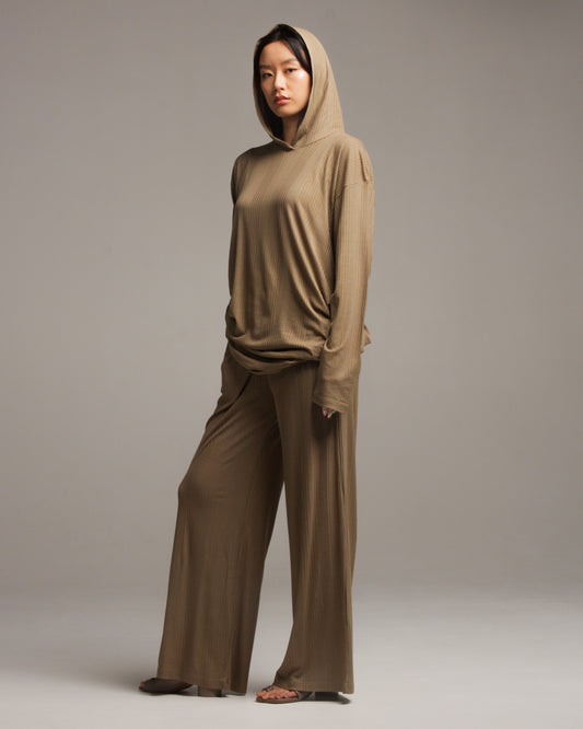 Taupe Hooded Lounge Dress