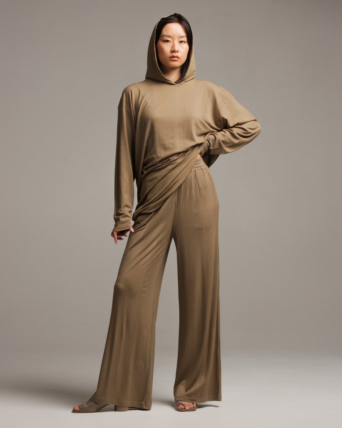 Taupe Hooded Lounge Dress