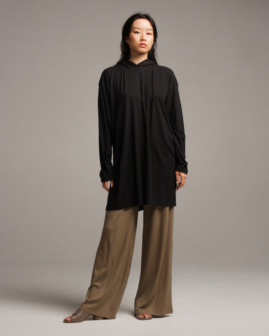 Black Hooded Lounge Dress