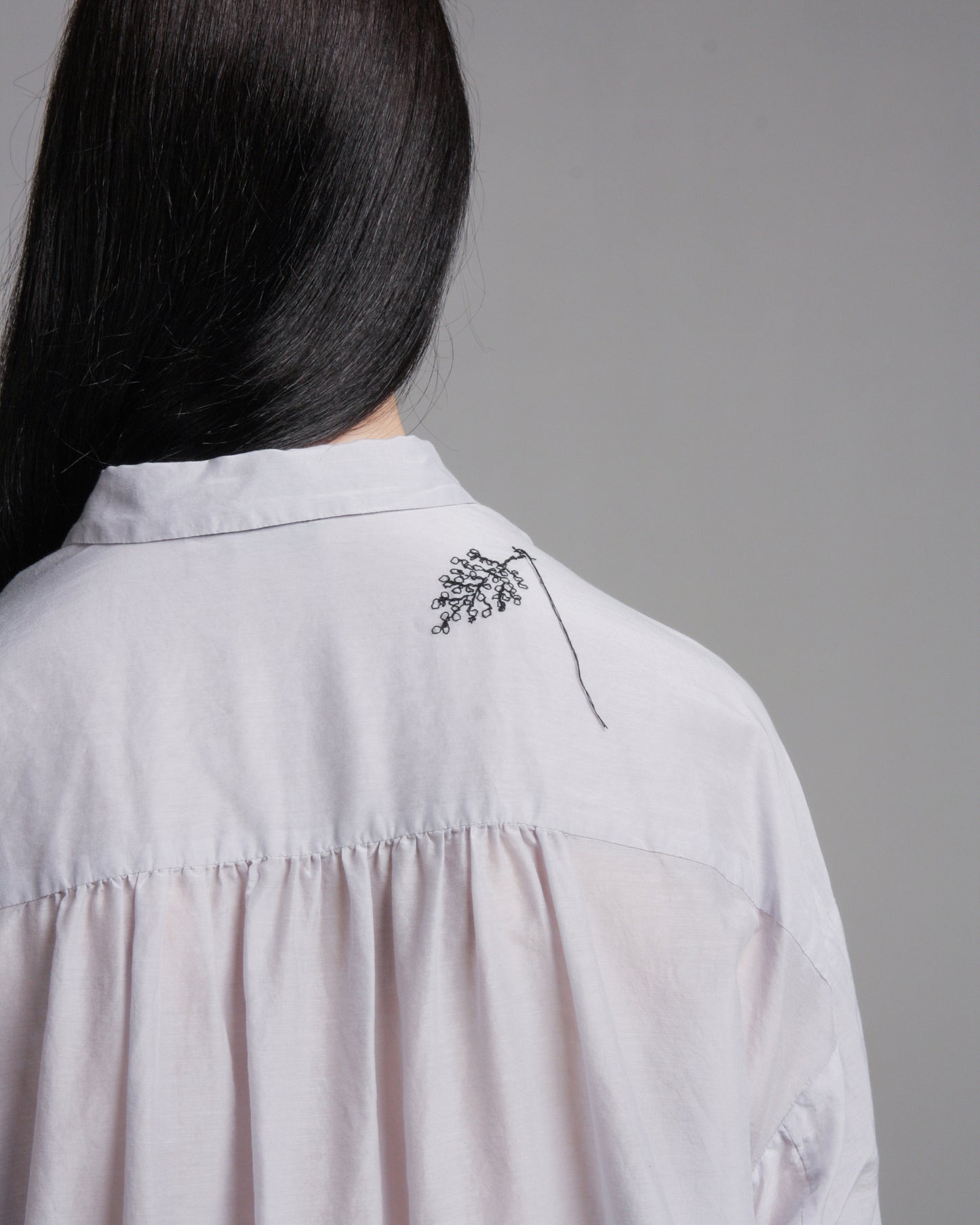 Blue Wildflower Embroidery Blouse