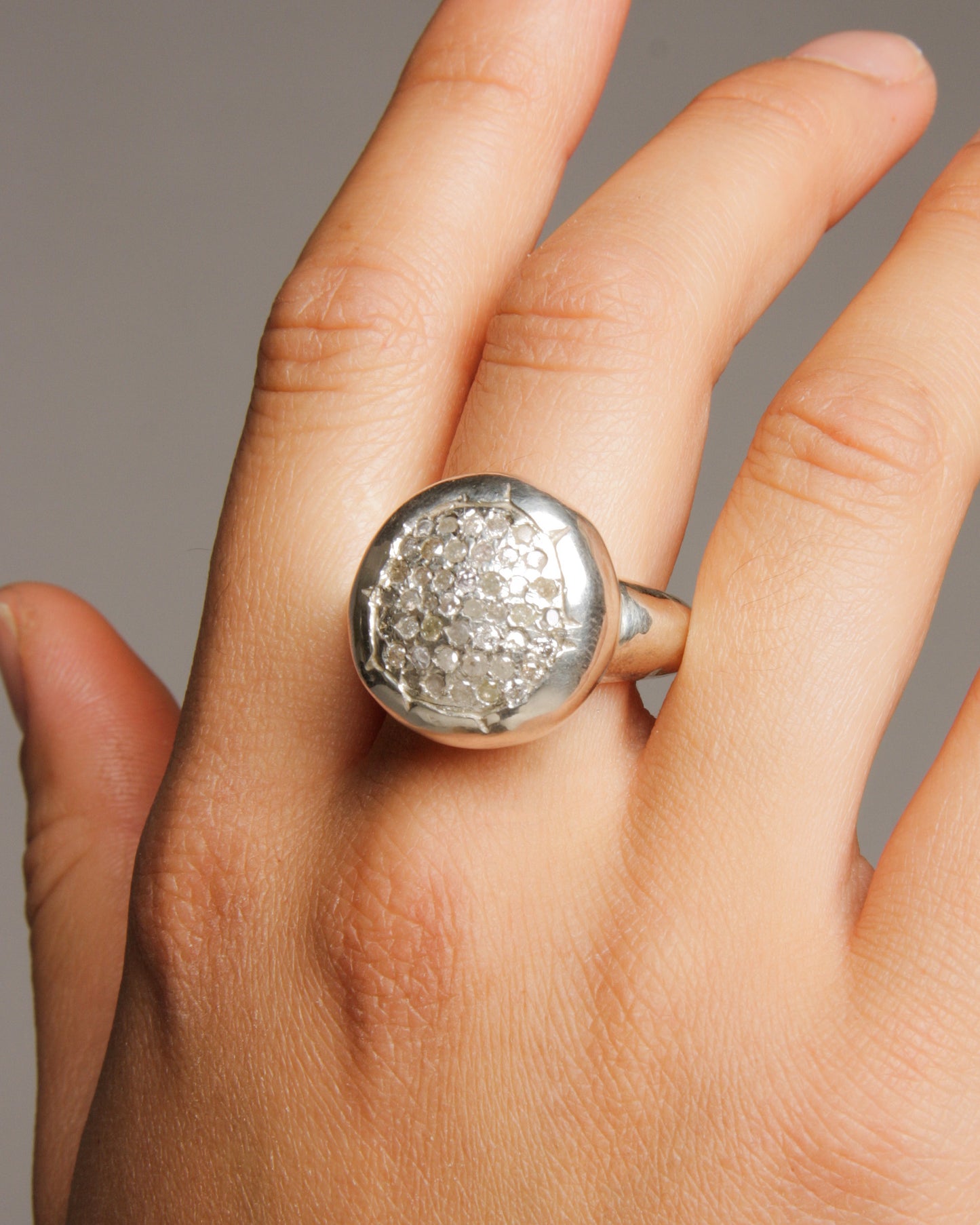 Robbie Diamond Silver Ring