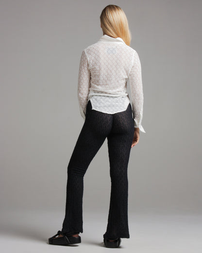 Slim Flared Navy Floral Pant
