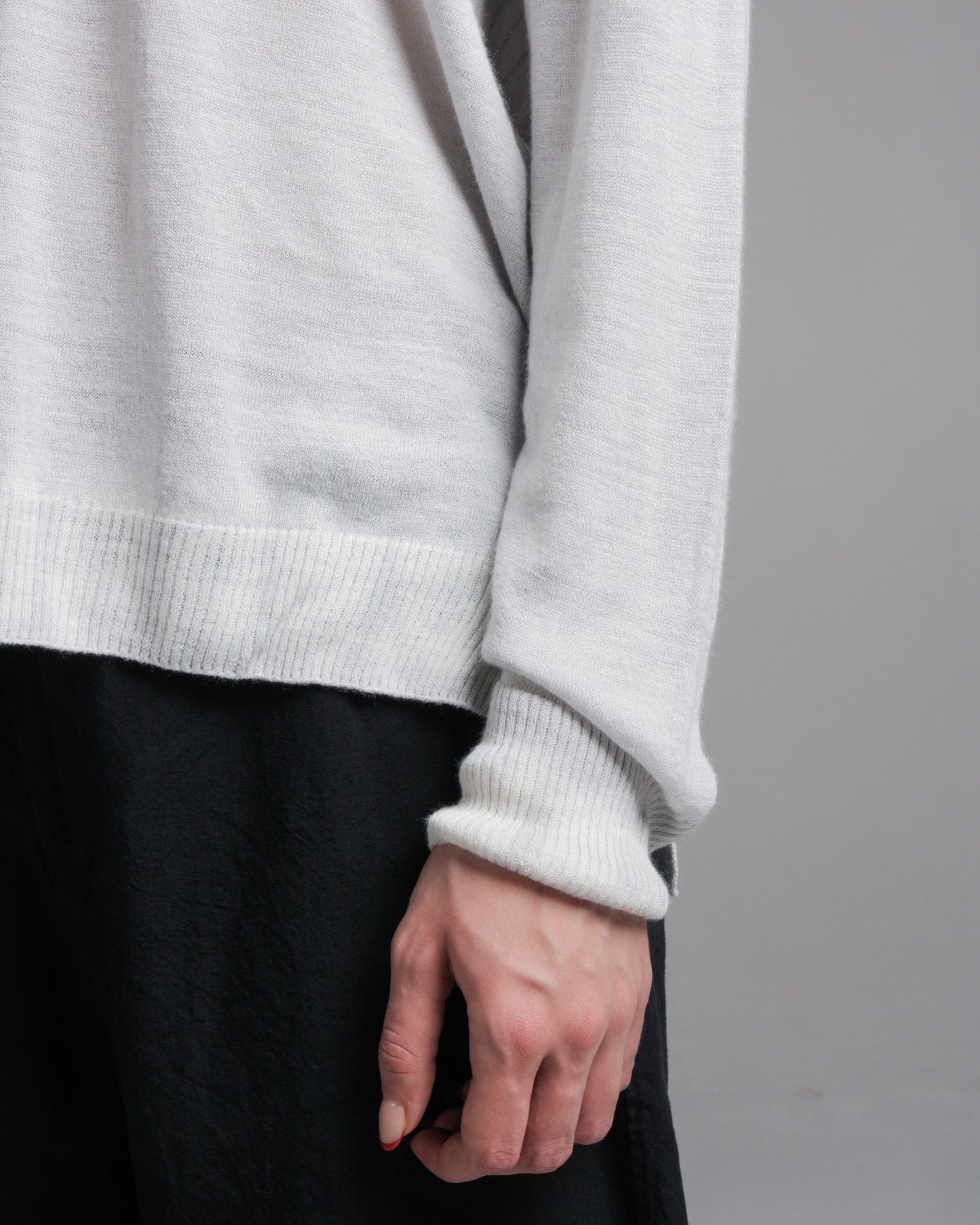 Grey Shibori Ribbed Pullover Knit