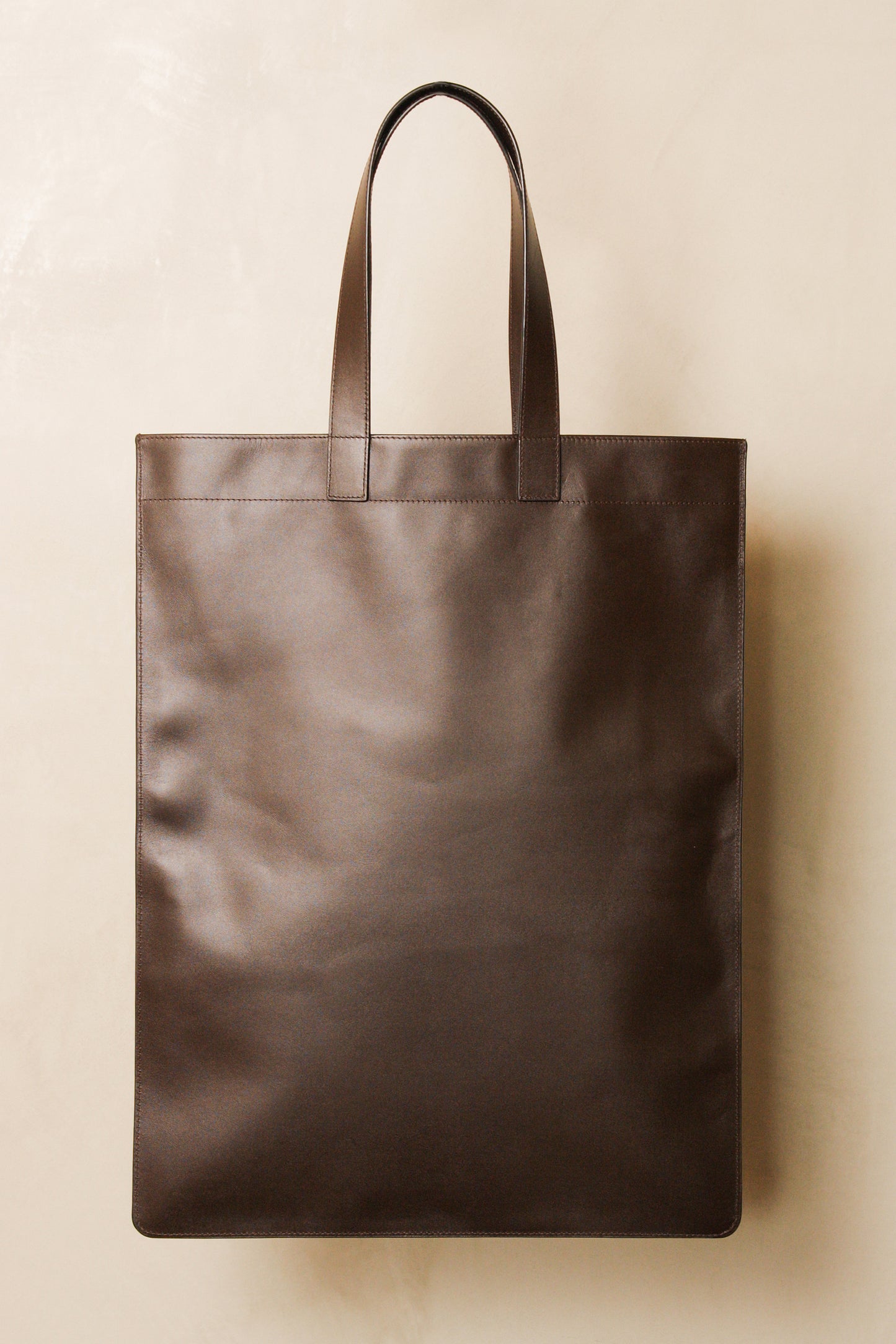 Classic Brown Leather Line Bag