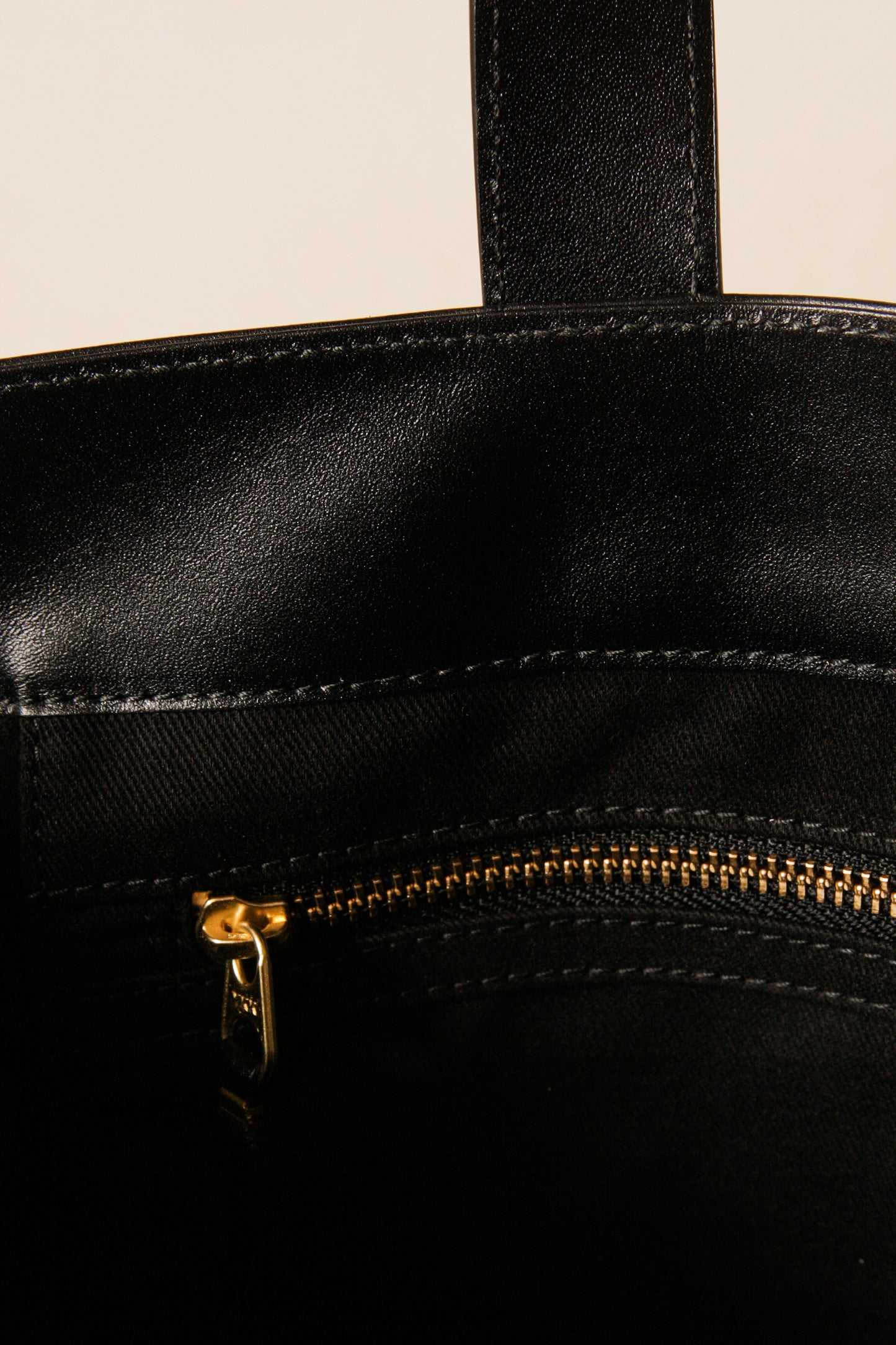 Classic Black Leather Line Bag
