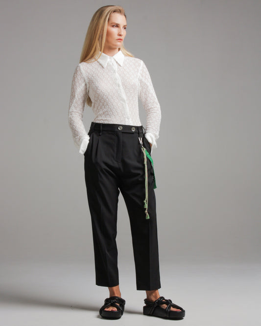 Poly Tech Pleated Tapered Pant