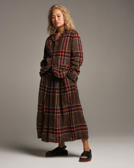 Brown Tartan Wool Jacket
