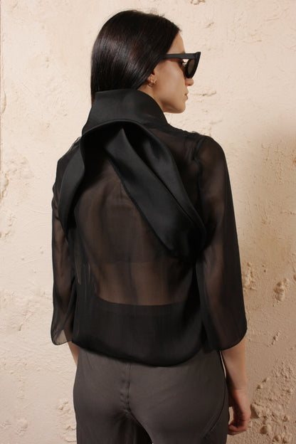 Sheer Cropped Jacket